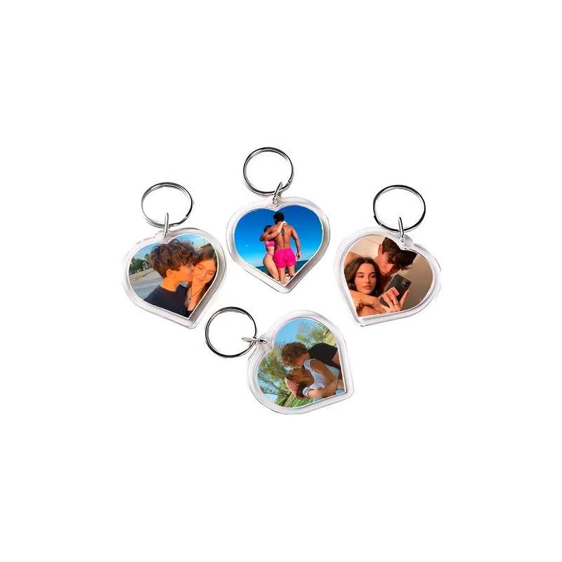 Llavero Acrilico Personalizado Corazon Rectangular Circular