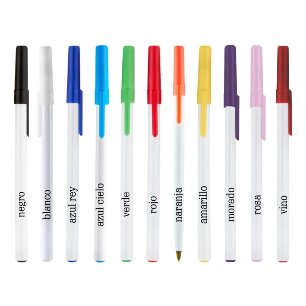 100 Plumas Basic, Boligrafos Publicitarios Economicos Personalizados
