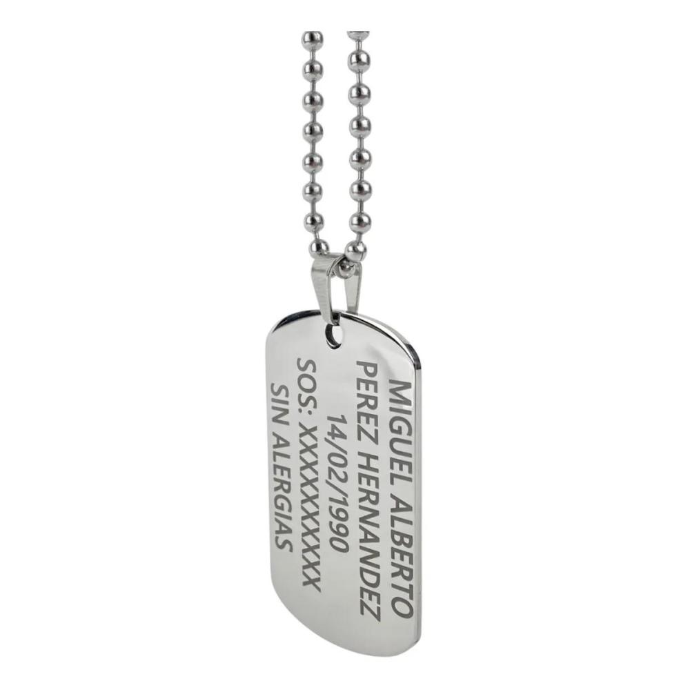 Placa Militar Grabada Personalizada Acero Inoxidable