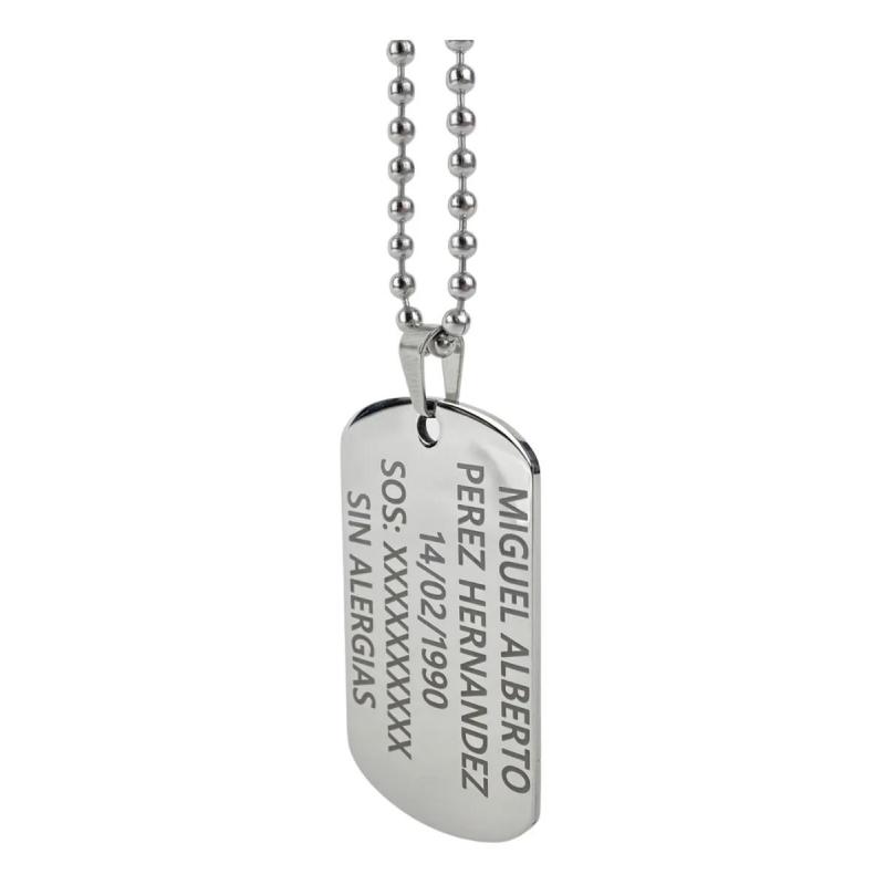 Placa Militar Grabada Personalizada Acero Inoxidable