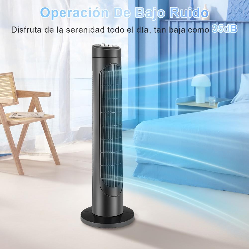 Ventilador De Torre Silencioso Giratorio Con 3 Velocidades