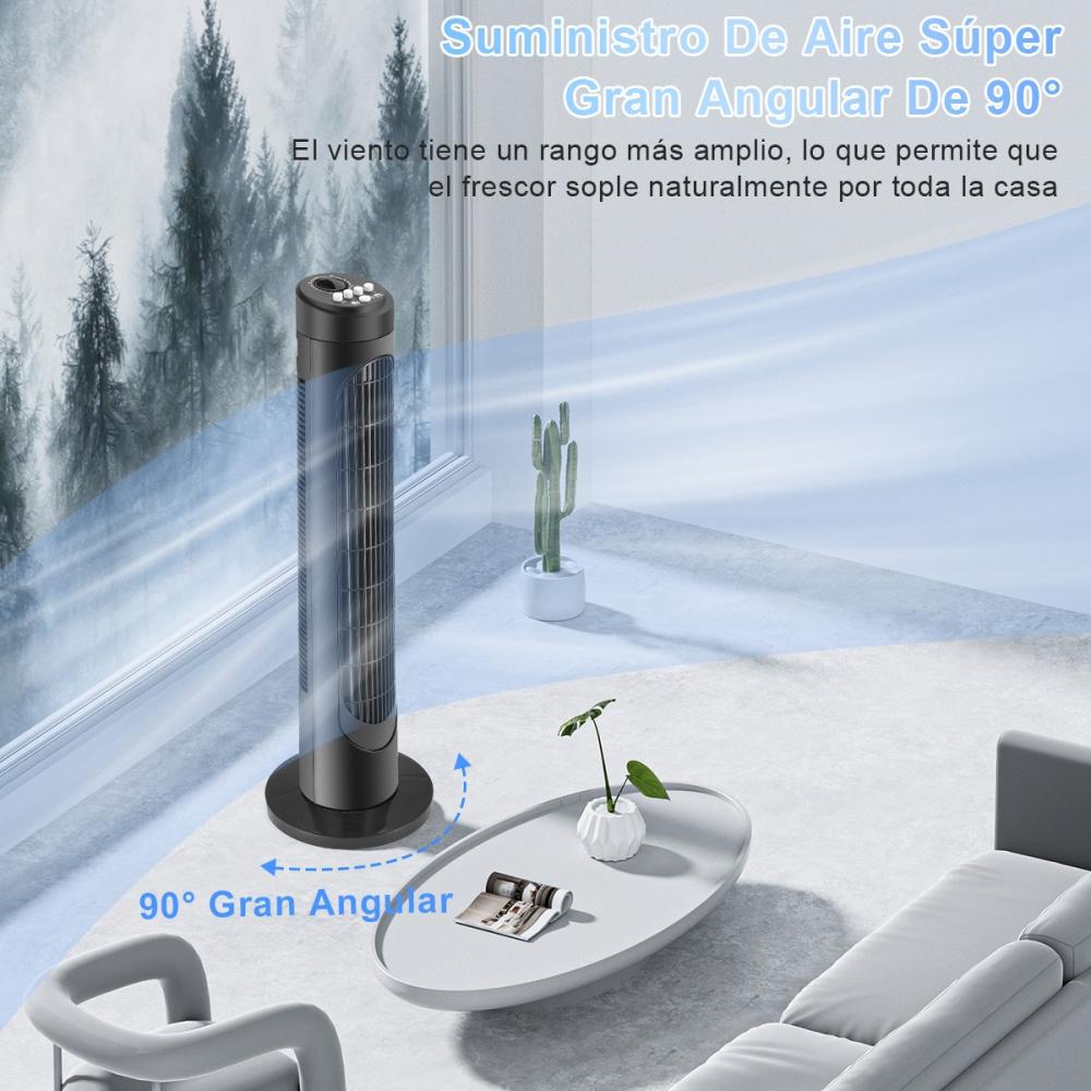 Ventilador De Torre Silencioso Giratorio Con 3 Velocidades