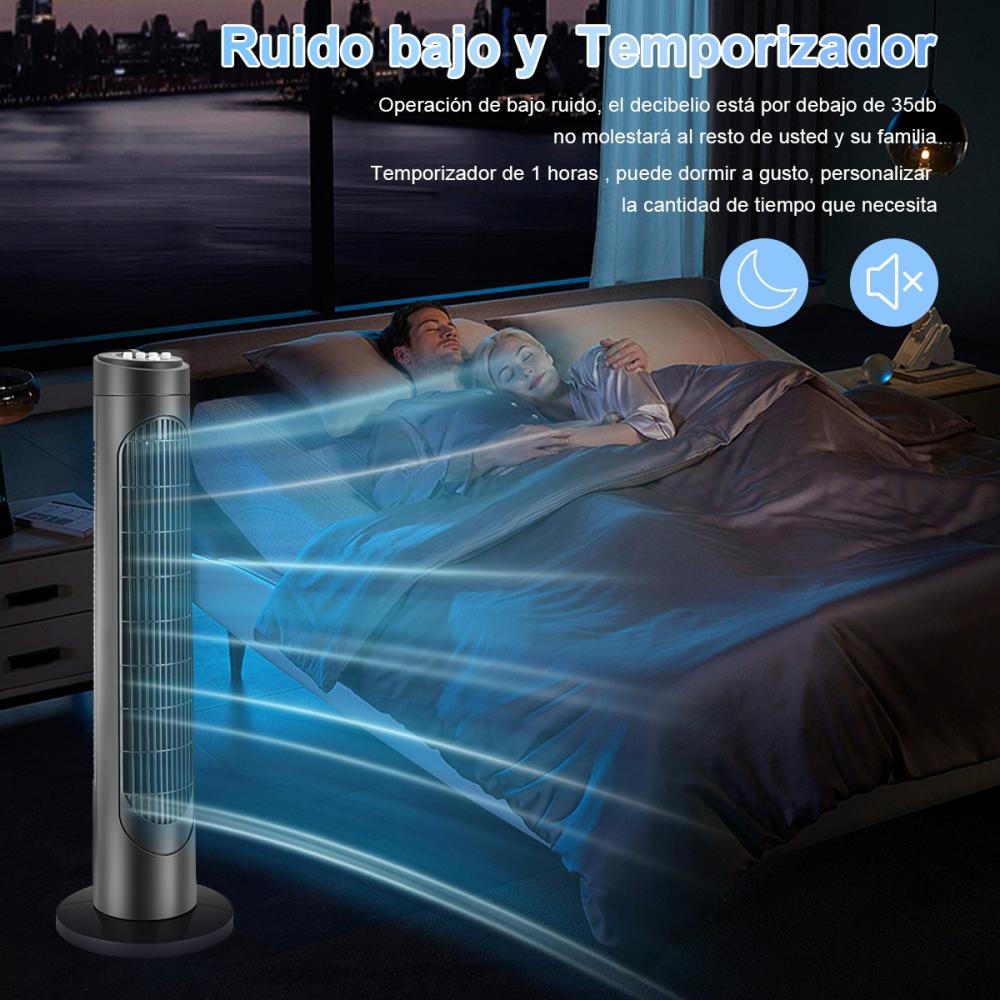 Ventilador De Torre Silencioso Giratorio Con 3 Velocidades