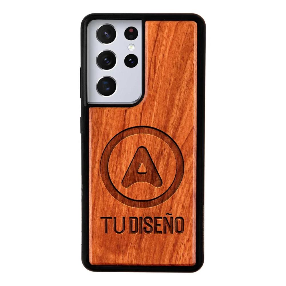Funda Para Galaxy De Madera PERSONALIZADO Rosewood Ultra Impacto Uso Rudo