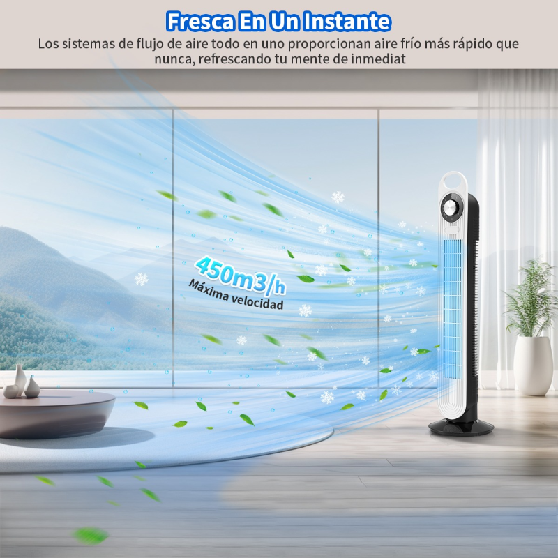 Ventilador De Torre Fan Ajustable De Velocidade Para Hogar
