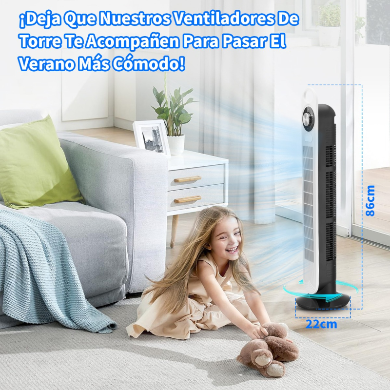Ventilador De Torre Fan Ajustable De Velocidade Para Hogar