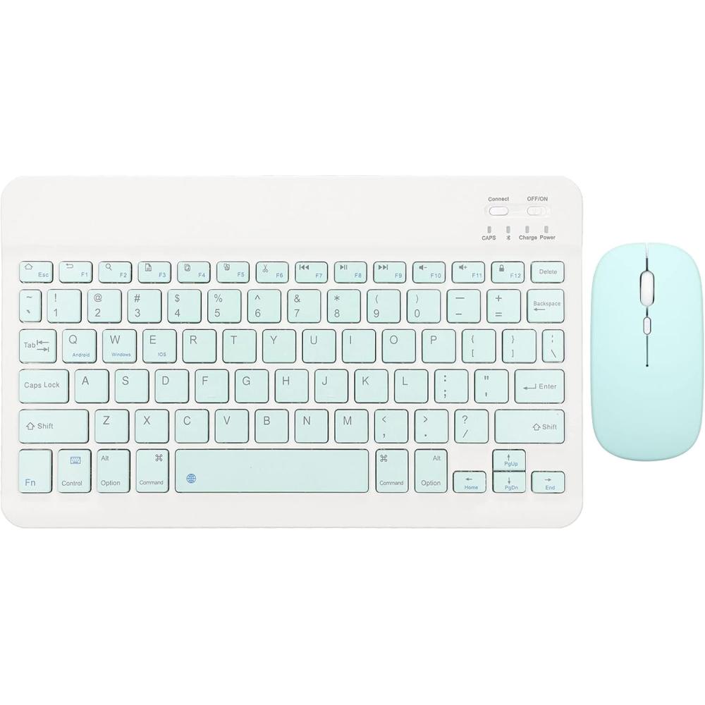 Combo de Teclado Y Mouse para Tableta de 10 Pulgadas, Teclado Bluetooth Inalámbrico Recargable Ultradelgado Portátil, para , ,