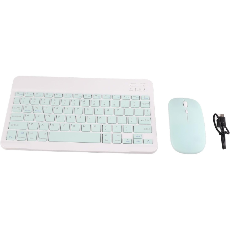 Combo de Teclado Y Mouse para Tableta de 10 Pulgadas, Teclado Bluetooth Inalámbrico Recargable Ultradelgado Portátil, para , ,