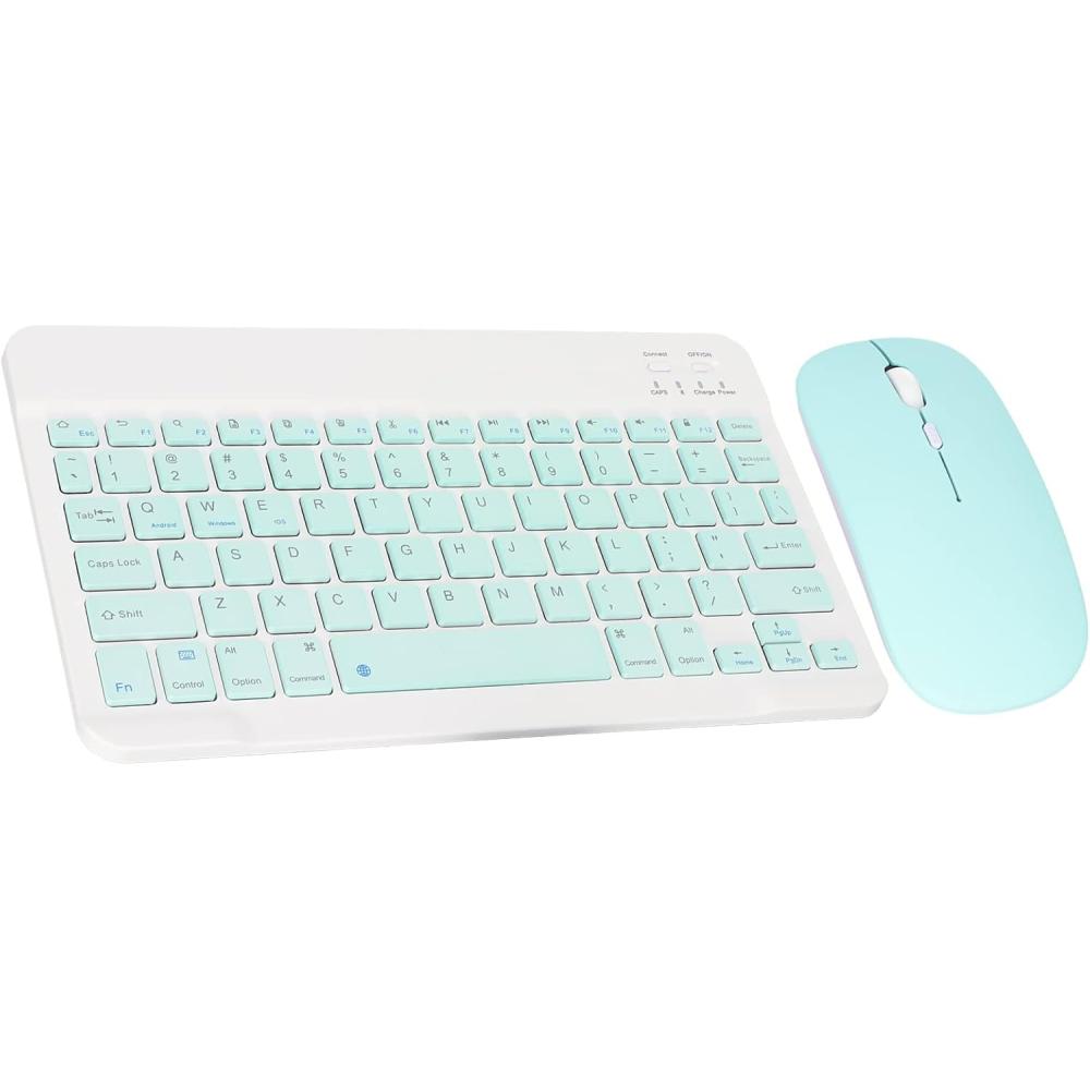 Combo de Teclado Y Mouse para Tableta de 10 Pulgadas, Teclado Bluetooth Inalámbrico Recargable Ultradelgado Portátil, para , ,