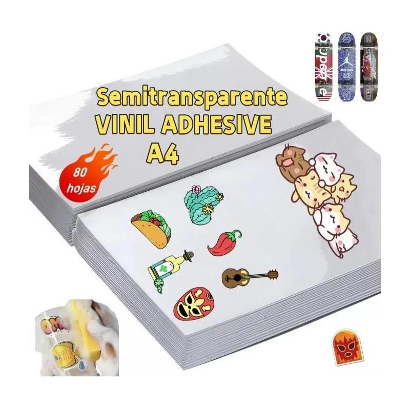 Vinil Para Impresión Inkjet Adhesivo Blanco Glossy 10 Hojas