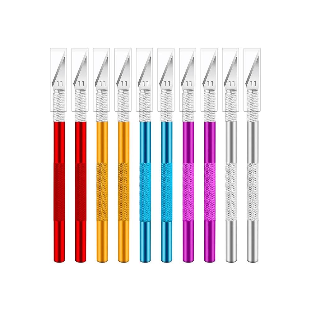 Paquete De 10 Cuchillos Coloridos Exacto,para Cortar,tallar