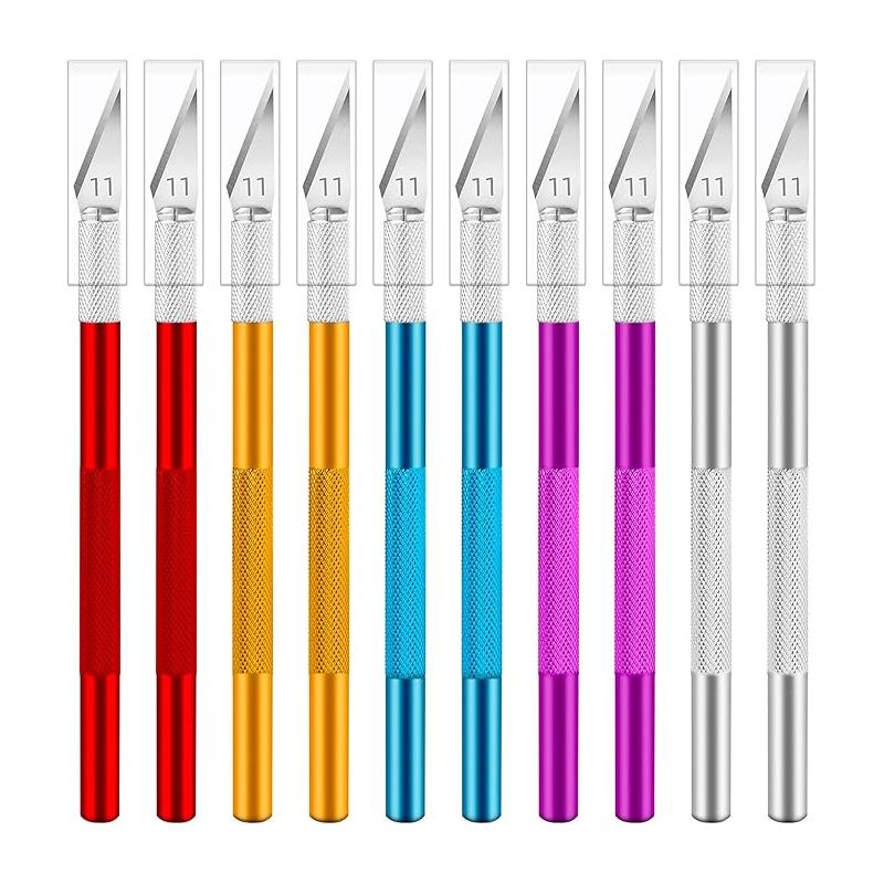 Paquete De 10 Cuchillos Coloridos Exacto,para Cortar,tallar
