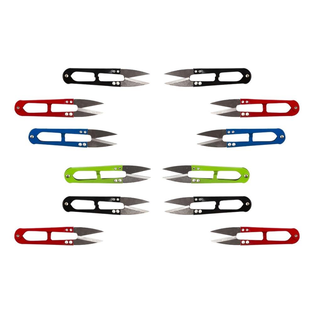 12pz Tijera Deshebradora Metálica Corta Hilo Textil Pinzas Colores