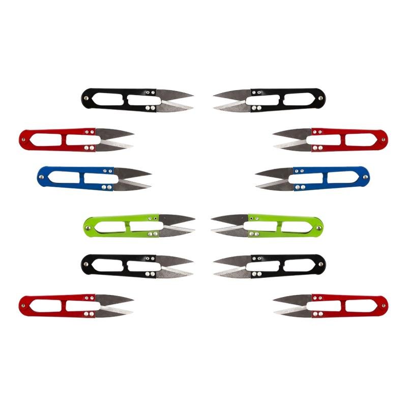 12pz Tijera Deshebradora Metálica Corta Hilo Textil Pinzas Colores