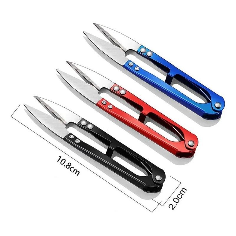 12pz Tijera Deshebradora Metálica Corta Hilo Textil Pinzas Colores