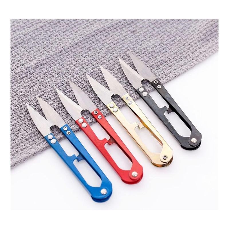 12pz Tijera Deshebradora Metálica Corta Hilo Textil Pinzas Colores