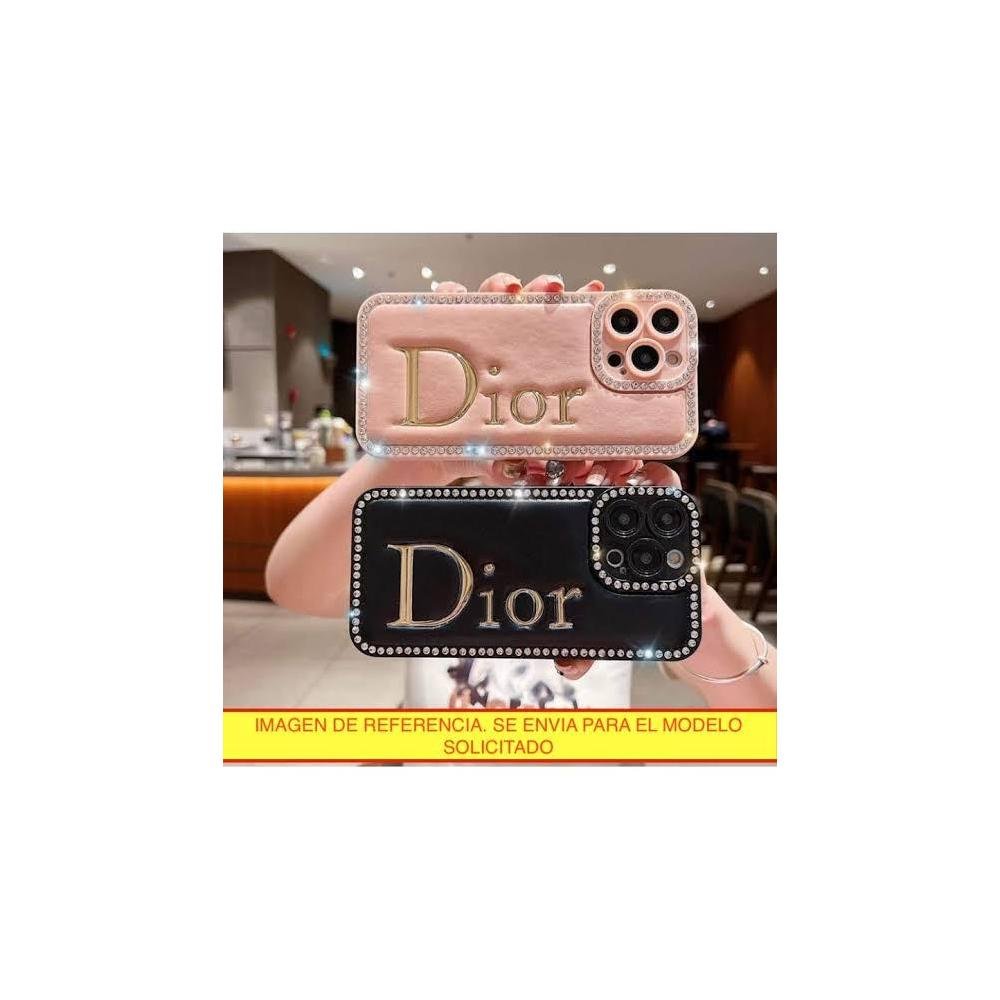 Funda protector silicon brillos y logo dior para samsung + mica de cristal templado