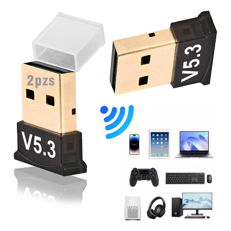 2PZS Adaptador Bluetooth Usb Bluetooth Mini Adaptador Bluetooth BT-5.3 Color Negro