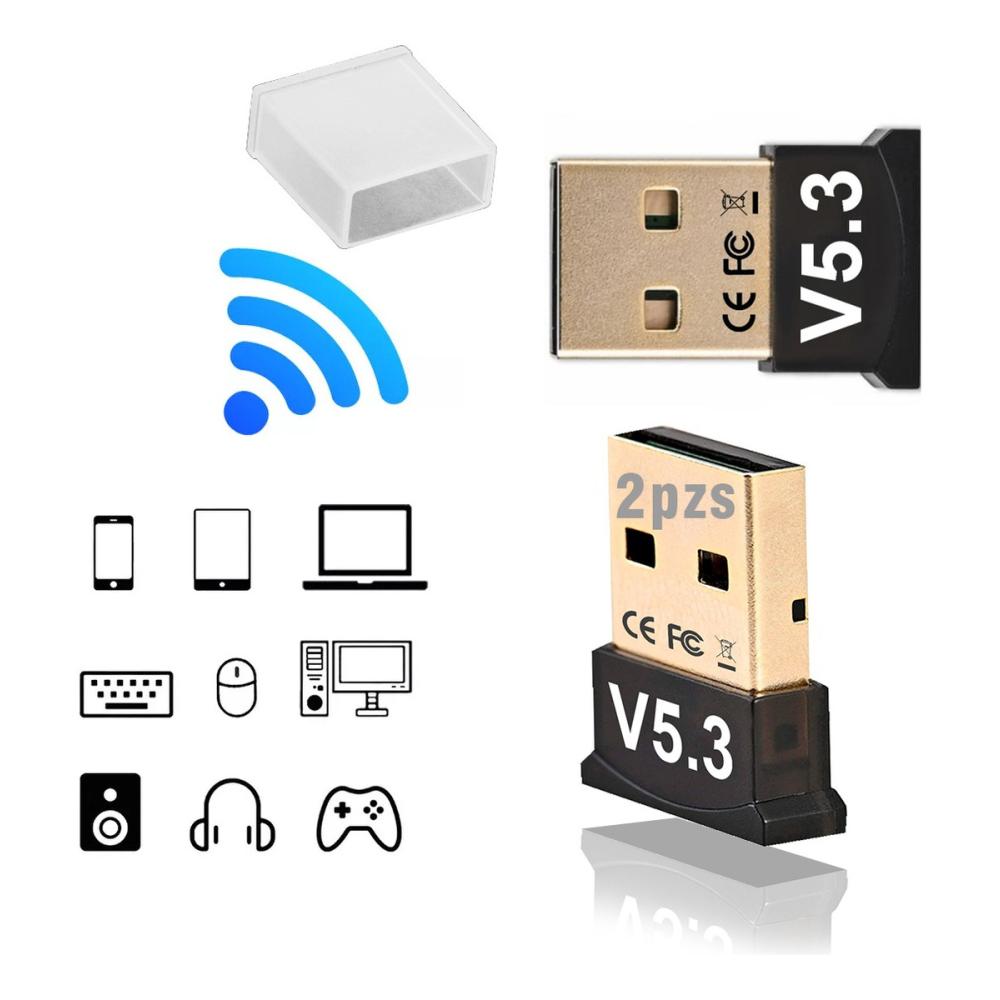 2PZS Adaptador Bluetooth Usb Bluetooth Mini Adaptador Bluetooth BT-5.3 Color Negro