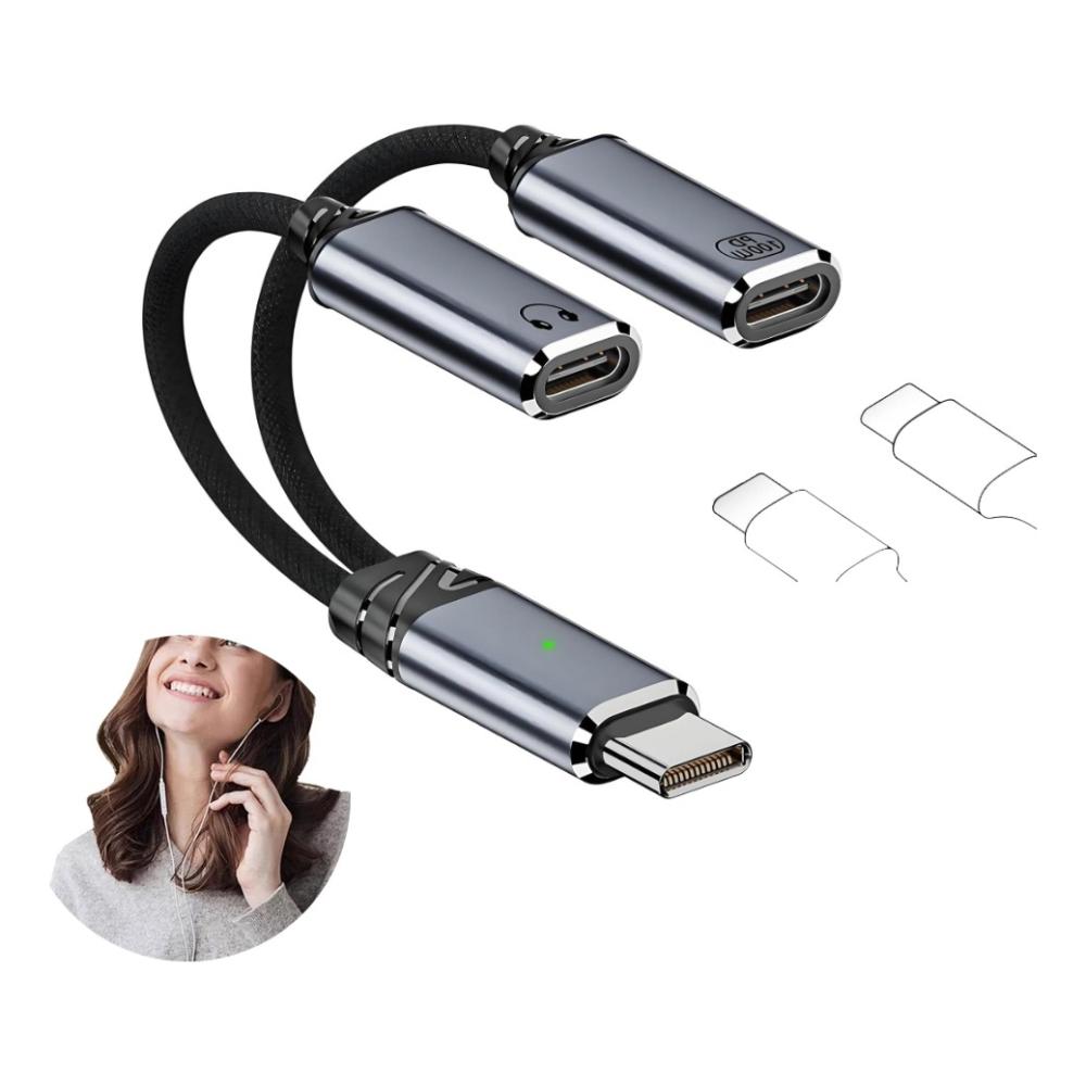 Adaptador Audifonos Convertidor Usb2.0 Tipo C Auxiliar 2en1