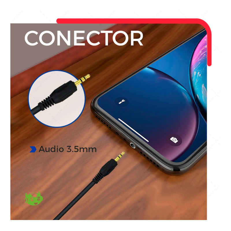 Cable De Audio Auxiliar Plug 3.5 A Rca Estereos 1.5 Metros