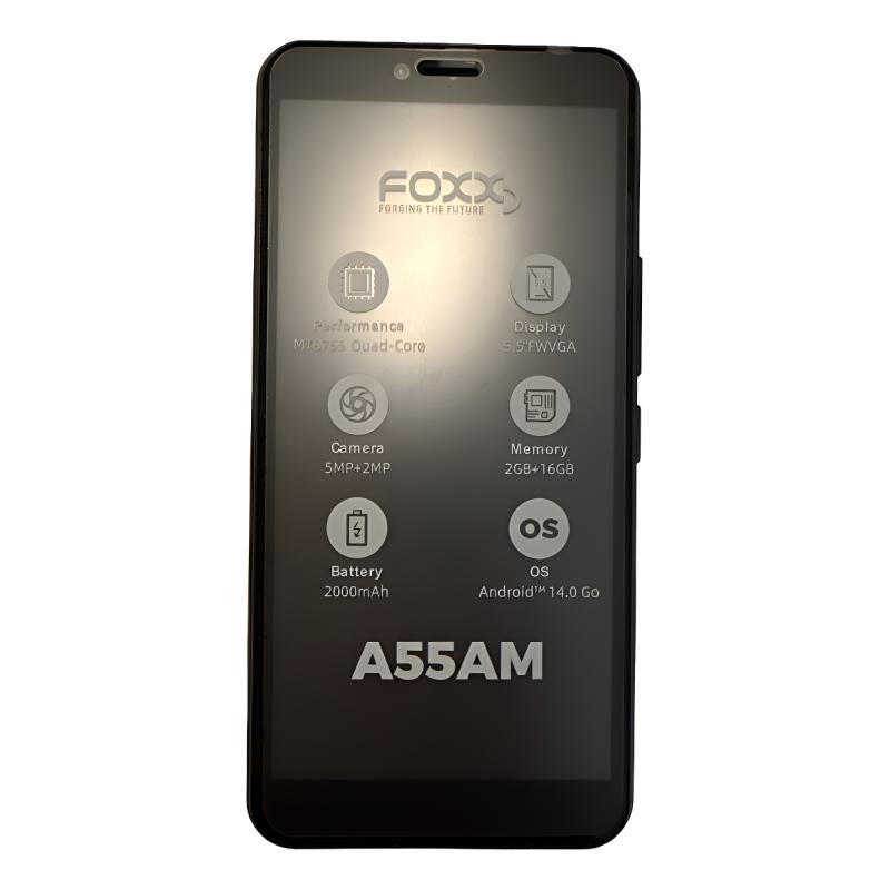 Celular Económico Negro Foxx A55am Resistente 2/16gb Trabajo Negro