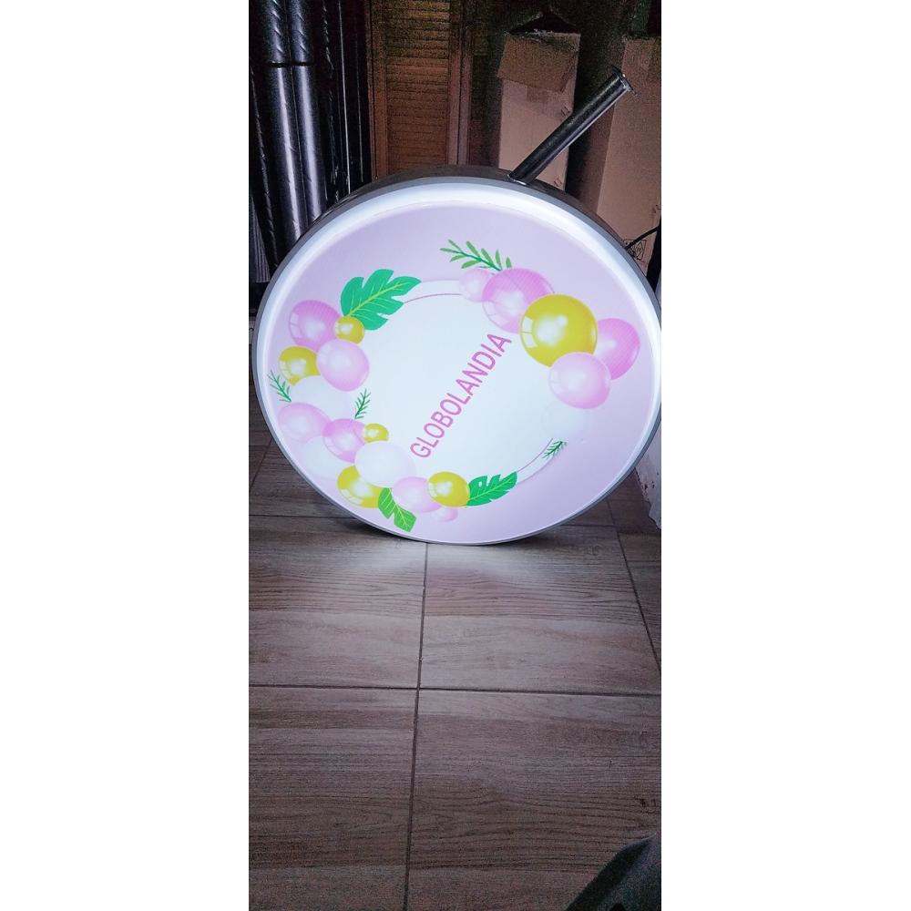 Anuncio De Luz Redondo 80 Cm Incluye Impresion Vinil Transp