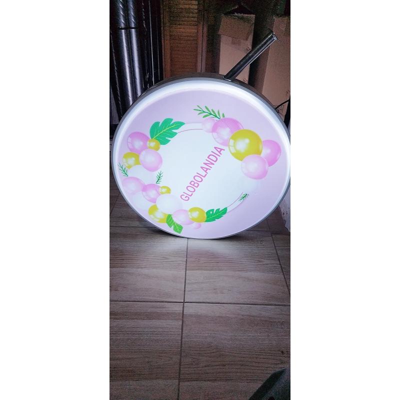 Anuncio De Luz Redondo 80 Cm Incluye Impresion Vinil Transp