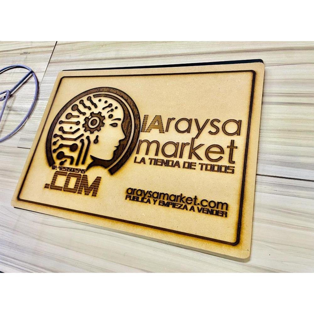 Placa Grabado Láser 26x38cm MDF 3mm Grabado Relieve