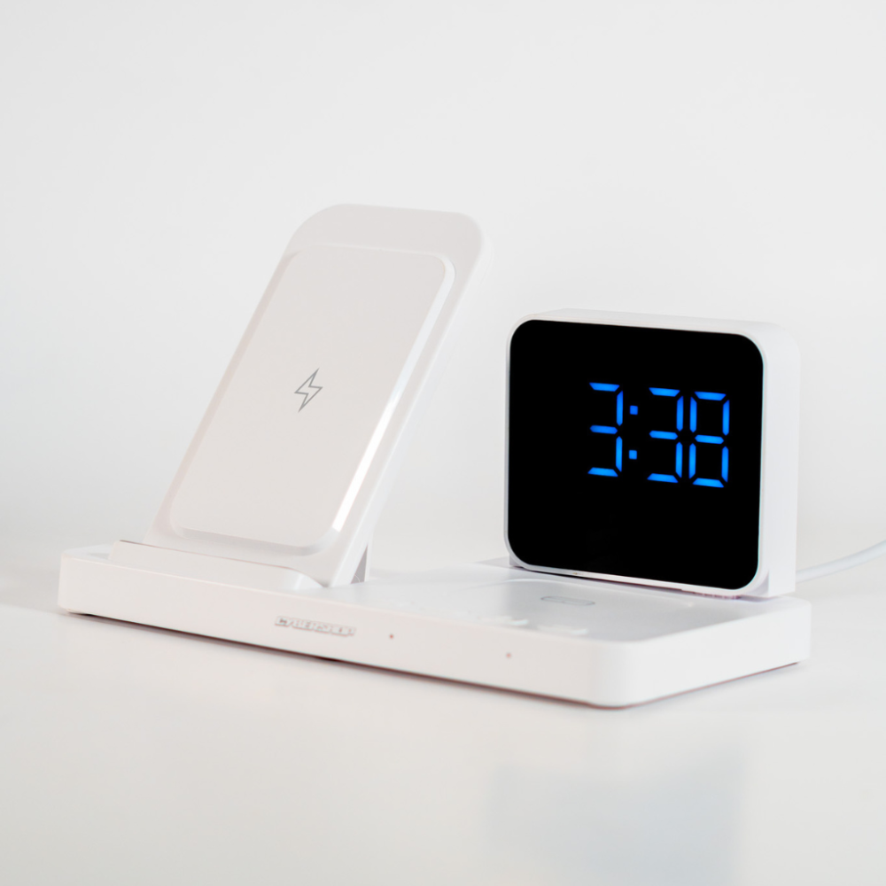 BASE DE CARGA 4 EN 1 WATCH/EARBUDS/PHONE/CLOCK