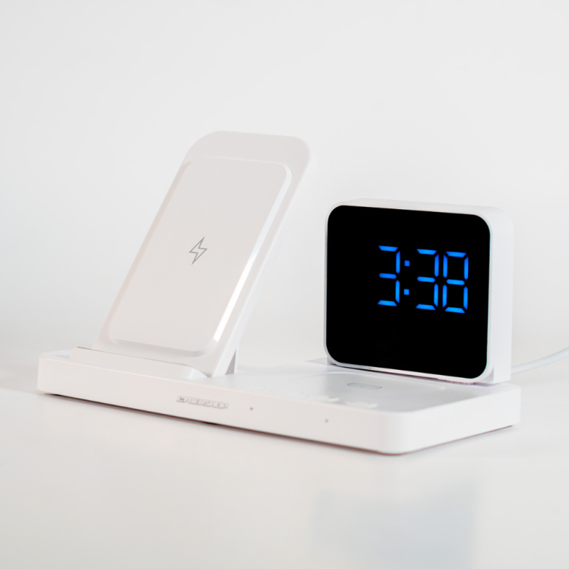 BASE DE CARGA 4 EN 1 WATCH/EARBUDS/PHONE/CLOCK