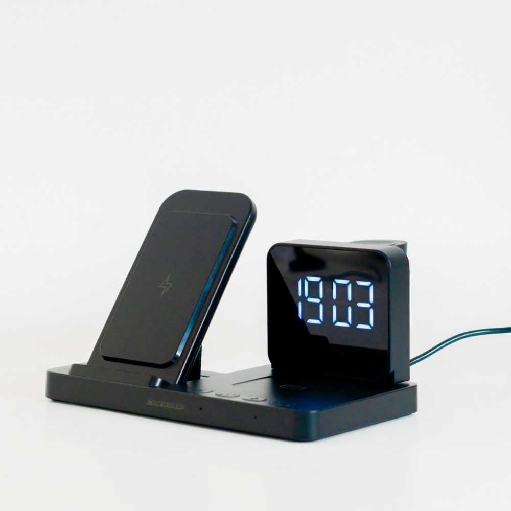 BASE DE CARGA 4 EN 1 WATCH/EARBUDS/PHONE/CLOCK