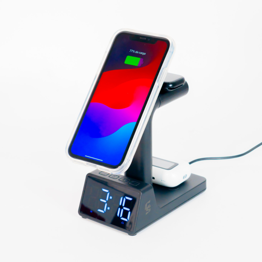 BASE DE CARGA 5 EN 1 RELOJ/CELULAR/SMARTWATCH/AUDIFONOS/USB-