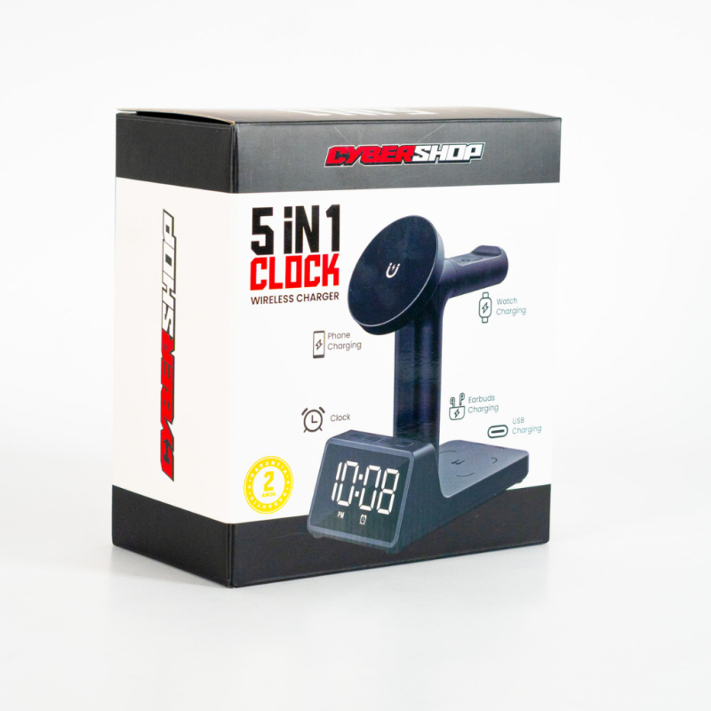 BASE DE CARGA 5 EN 1 RELOJ/CELULAR/SMARTWATCH/AUDIFONOS/USB-