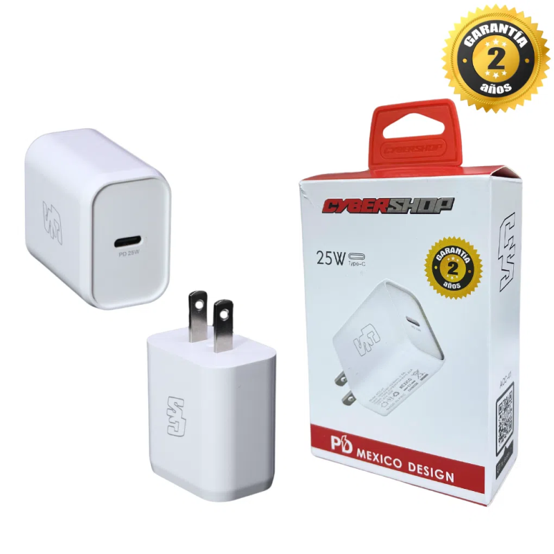 CUBO CARGADOR 25W 1 TYPE-C CYBERSHOP