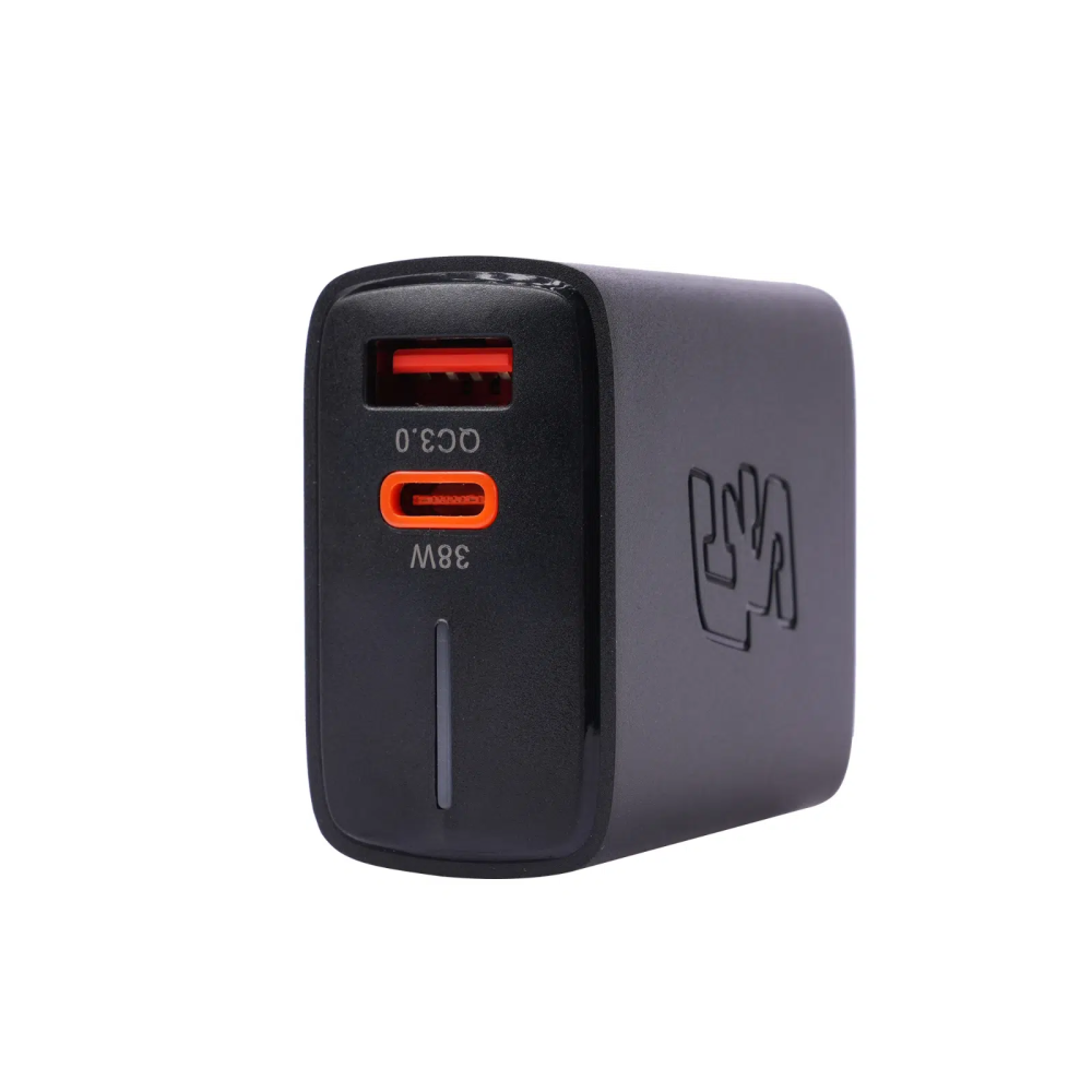 CARGADOR TURBO PRO 38W PD+QC 1 TYPE-C 1 USB-A CYBERSHOP