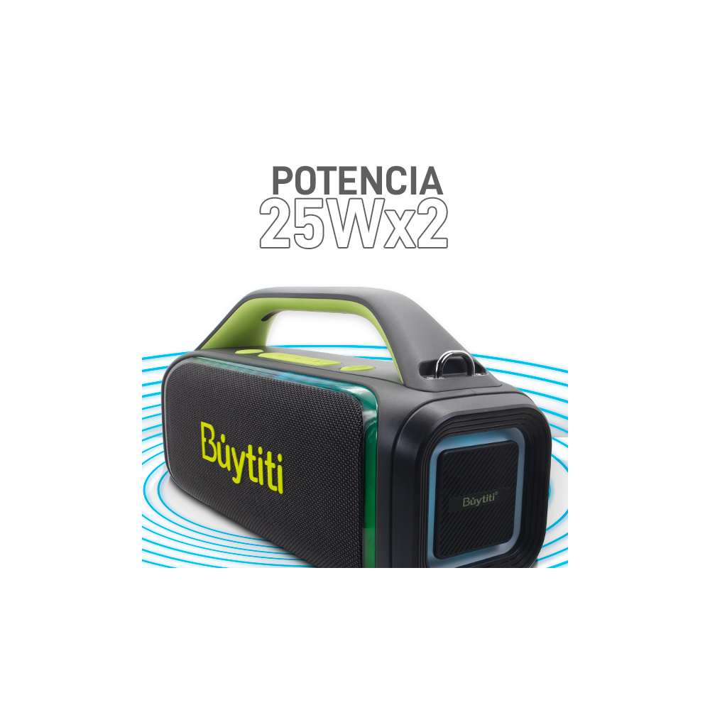 Bocina Bluetooth con Subwoofer y Luz LED
