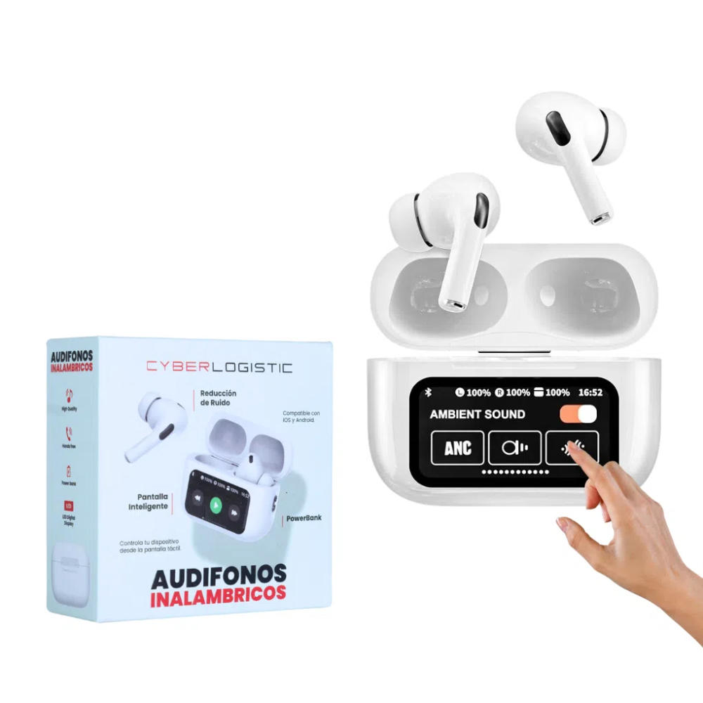 AUDIFONOS INALAMBRICOS TOUCH CYBERLOGISTIC BLANCO
