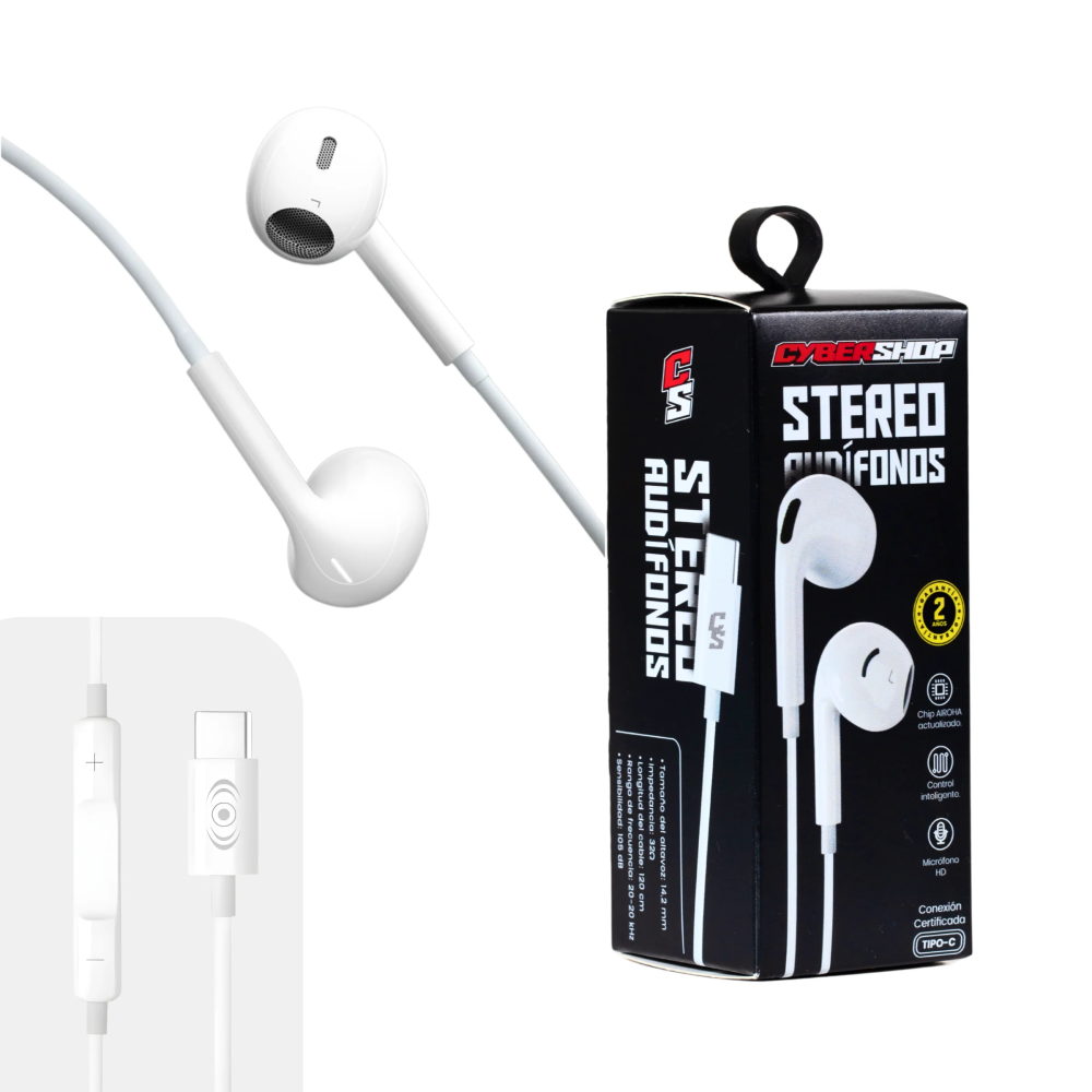 AUDIFONOS CYBERSHOP TYPE-C CERTIFICADO