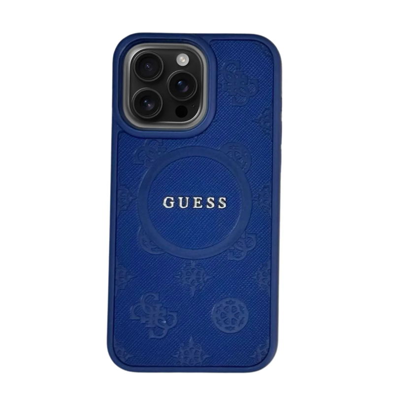 FUNDA IPHONE 16 PRO MAX EMBLEMA GUESS MAGSAFE C/PLACA