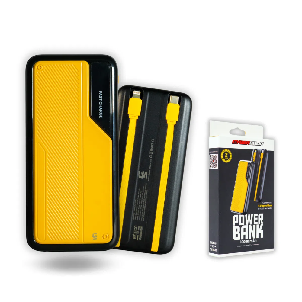 BATERIA PORTATIL 10,000 CYBERSHOP 22.5W YELLOW