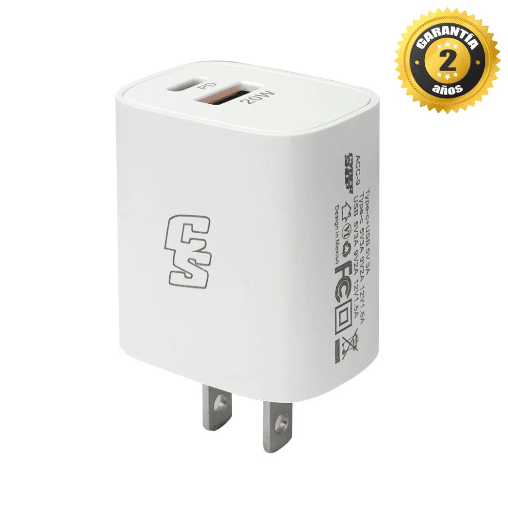 CUBO 20W TIPO-C & USB 3.1A QUICKCHARGER