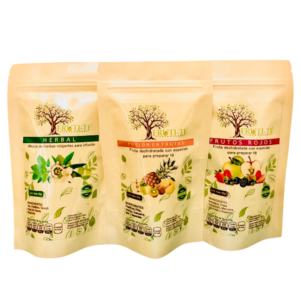Mix Pack 3 Tisana Gourmet Fruti Té Herbal Pasion F Frutos R