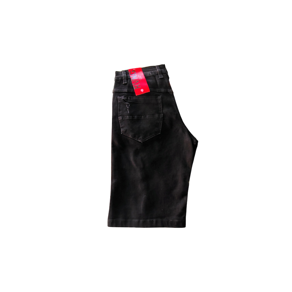 Short Denim Black Destroyed Street
