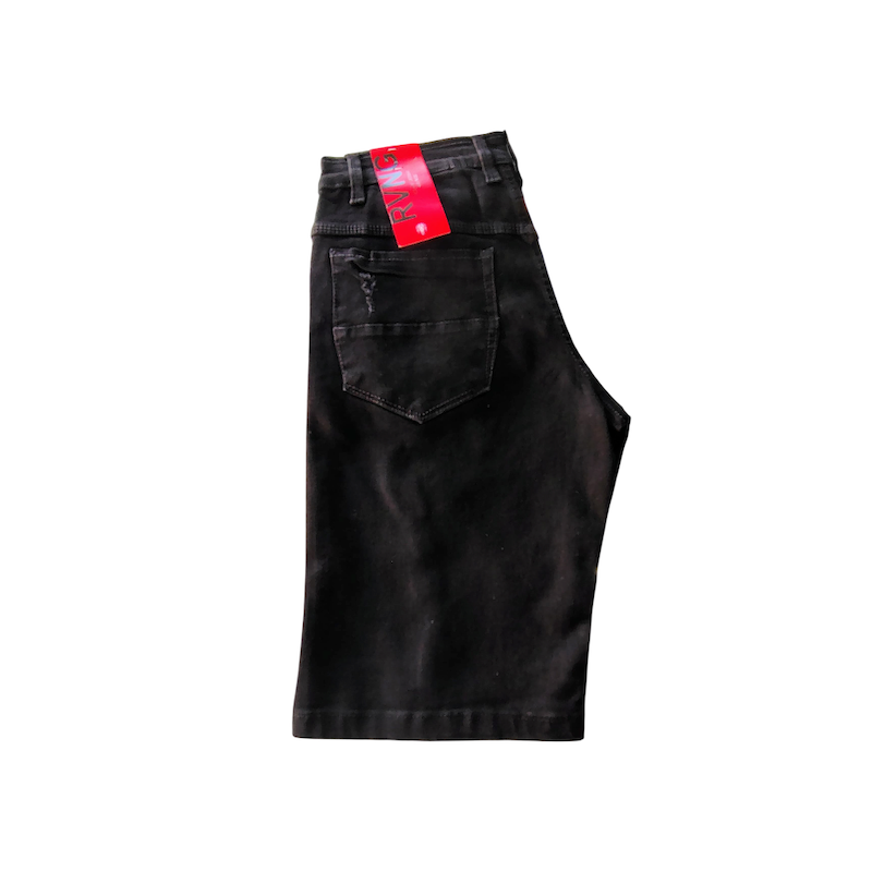 Short Denim Black Destroyed Street