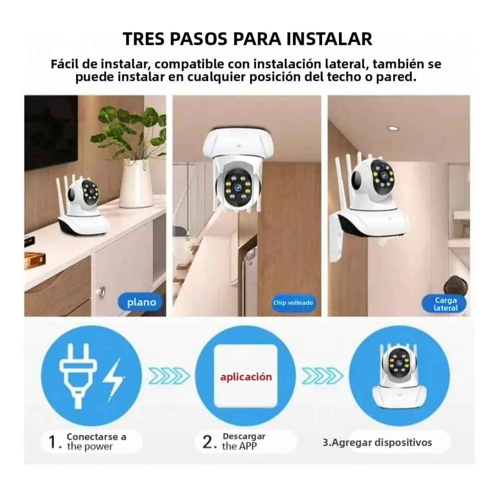 Camara De Seguridad Wifi Ip 1080p 5 Antenas Vision Nocturna