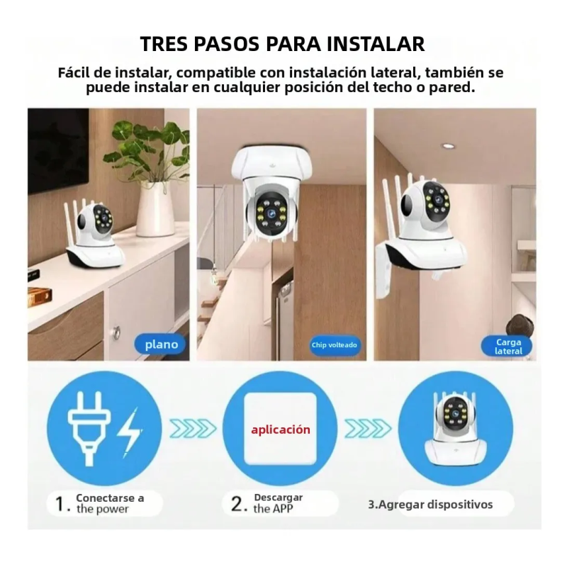 Camara De Seguridad Wifi Ip 1080p 5 Antenas Vision Nocturna