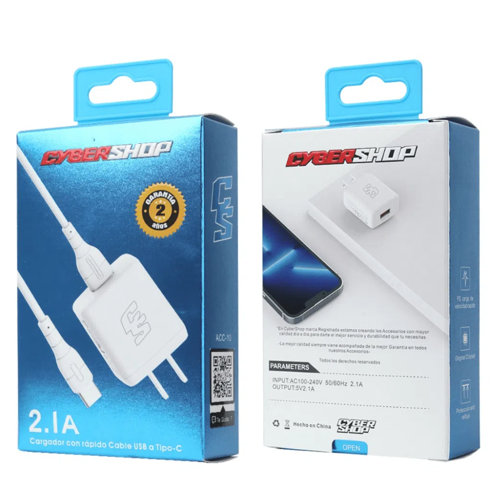 CARGADOR 2.1A TYPE-C CYBERSHOP