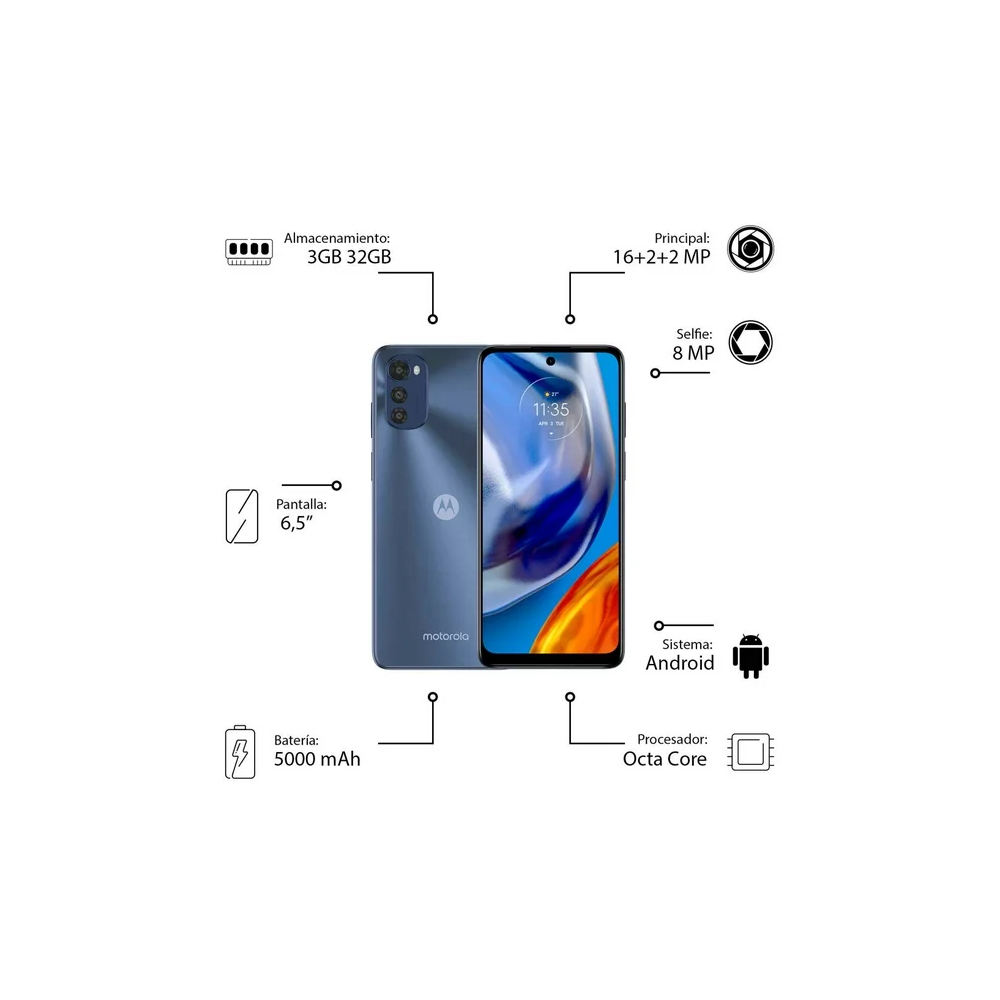 Motorola E32s Dual SIM 64GB 4GB Gris 6.5" IA Triple Camara
