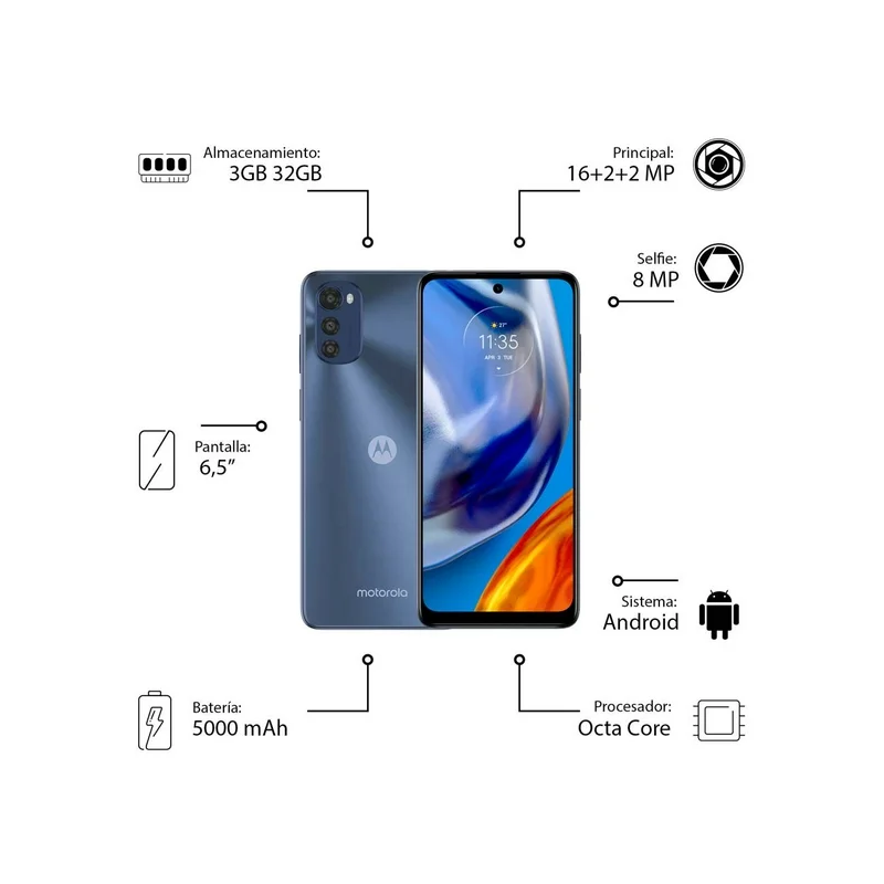 Motorola E32s Dual SIM 64GB 4GB Gris 6.5" IA Triple Camara